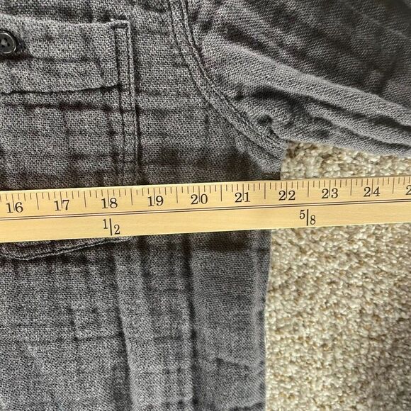 Carbon 2 Cobalt Shirt Adult Medium Grey Long Sleeve Button Up Casual Cotton Logo - Picture 7 of 10